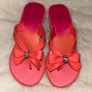 GUESS Women's Coral Sandals with Bow Accent